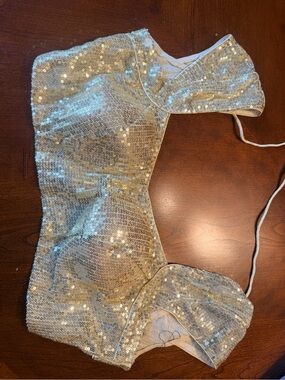 Golden  Sequin Saree Blouse